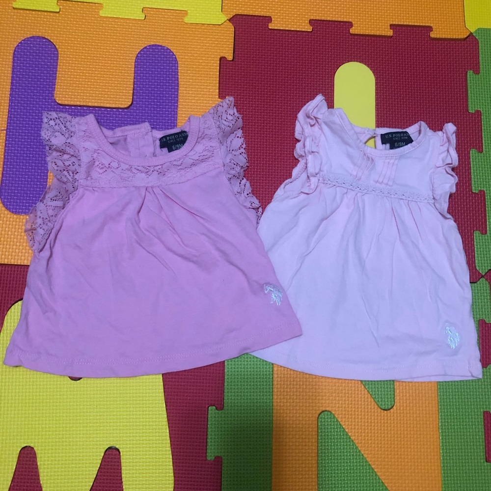U.S. Polo Association bundle of 2 baby girl shirts